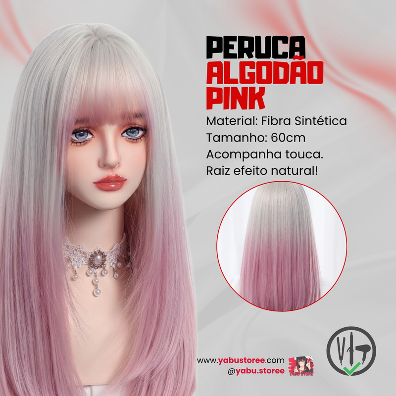 Peruca Algodão Pink