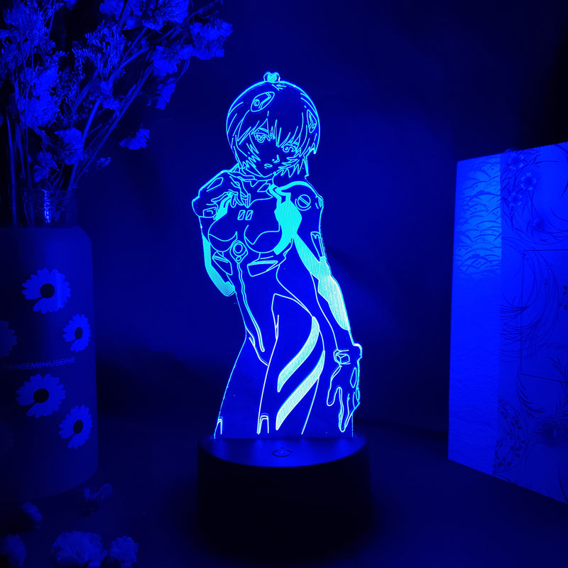 Luminária 3D Anime Neon Genesis Evangelion Rei Ayanami